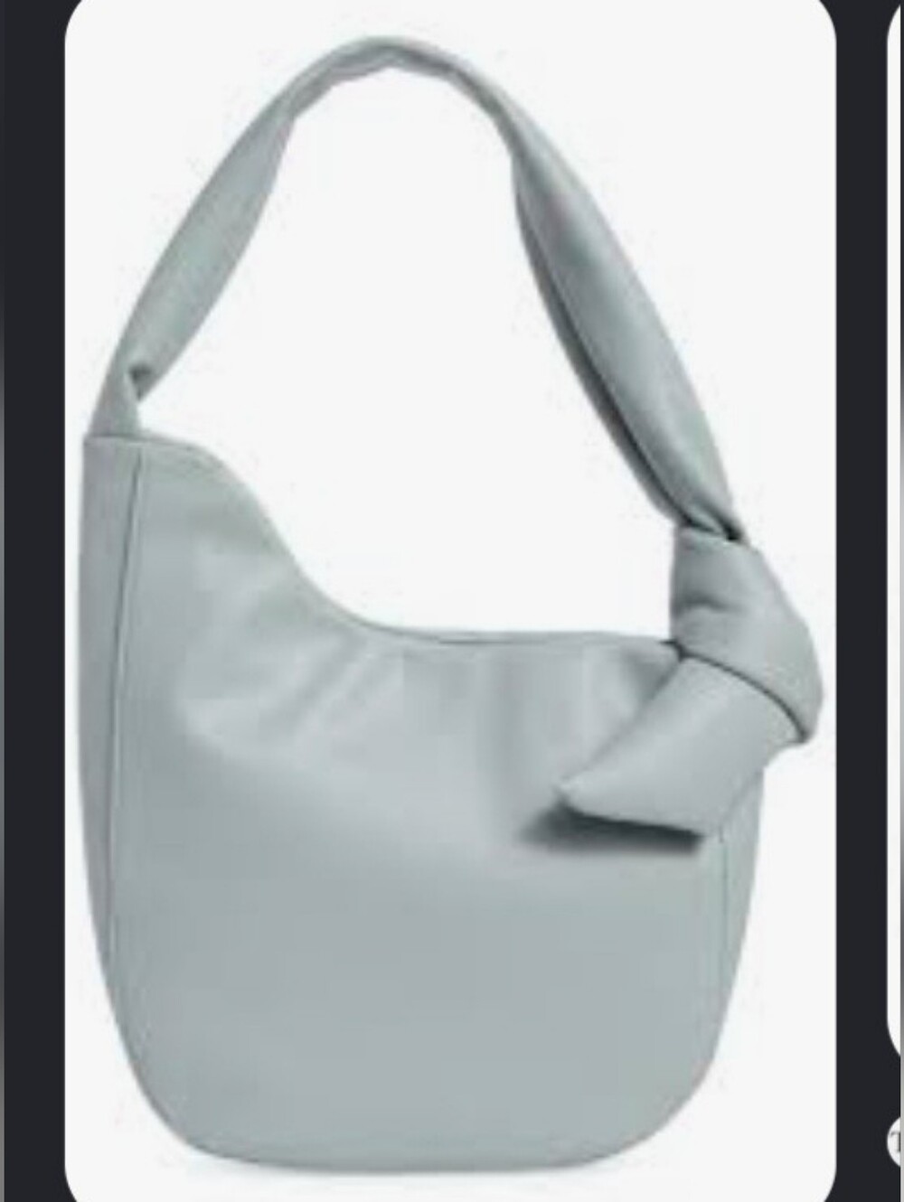 BCBG Soft Knot-Handle Shoulder Bag in Light Grey